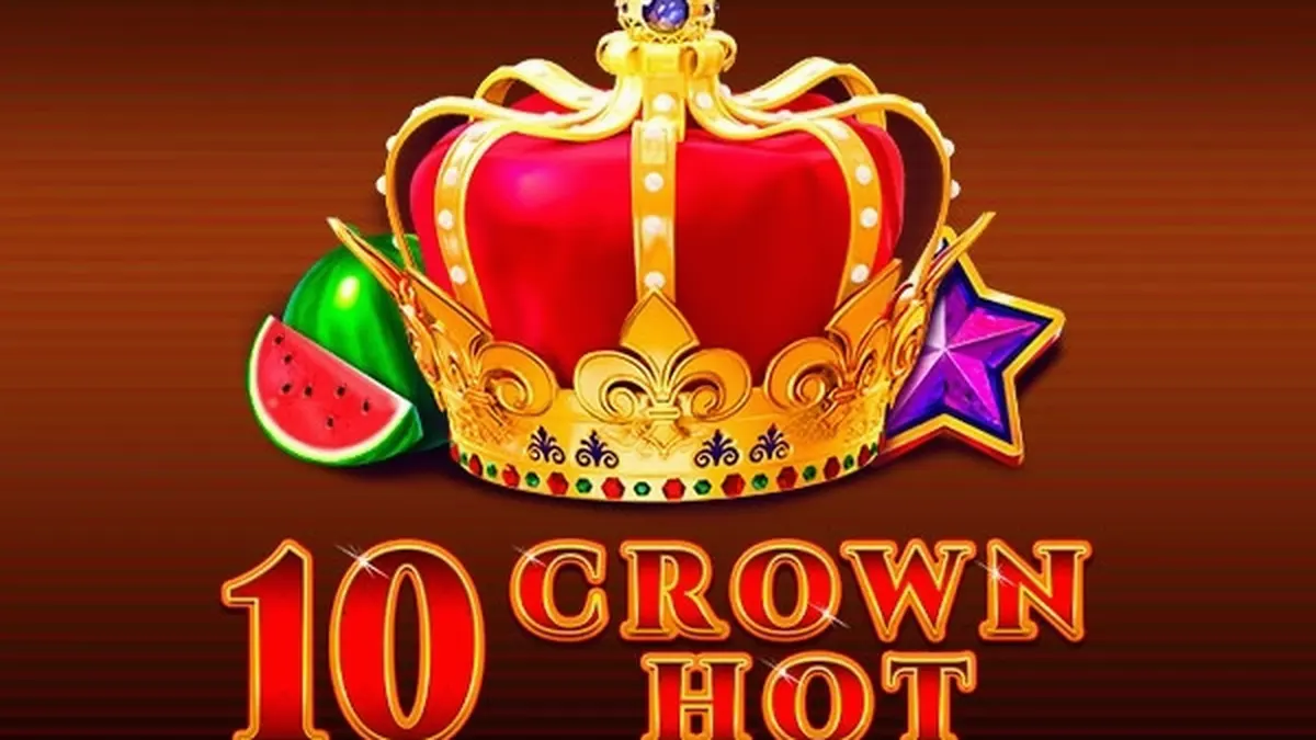 10 Crown Hot slot machine interface na may mga prutas at korona