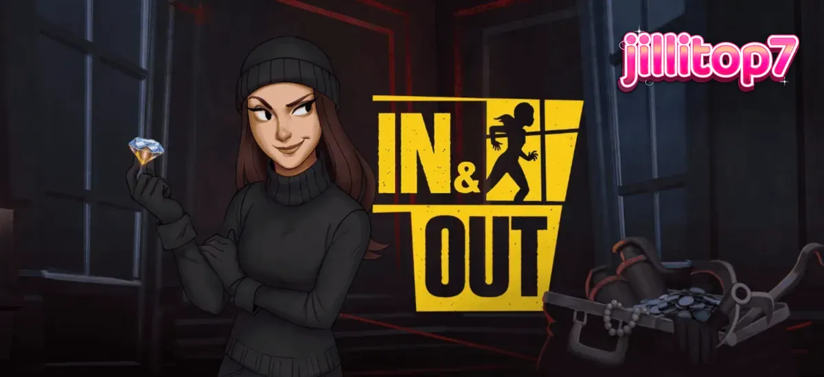 Isang madilim at cinematic na eksena mula sa In and Out slot na nagpapakita ng Parisian heist theme.